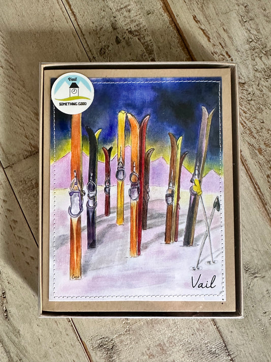 Set of 6 . Vintage Skis
