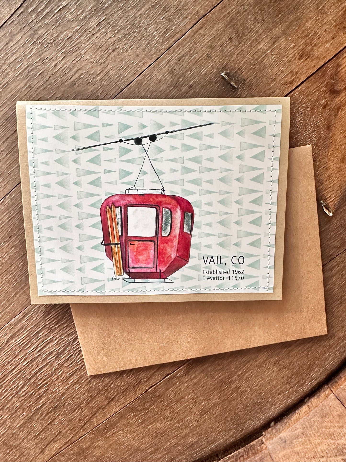 Single Card . Vintage Gondola